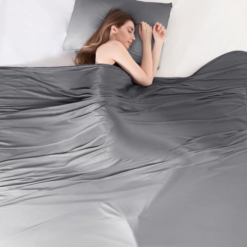 Elegear Kühldecke leichte Sommerdecke, Körper kühl halten, Arc-Chill 3.0 Kühlfasern Q-Max>0,5 Selbstkühlende Decke für Besseren Schlaf, doppelseitige kühlende Decke, Farbverlauf Grau 150 x 200cm von Elegear