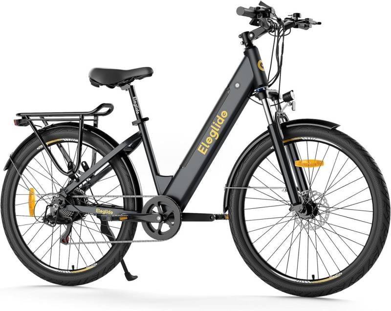 Eleglide E-Bike Cityrad T1 Step-Thru, 7 Gang Shimano, Nabenschaltung, (Set, mit Akku Ladegerät, mit Werkzeug), EU-konformes E Bike mit APP, LCD Display von Eleglide