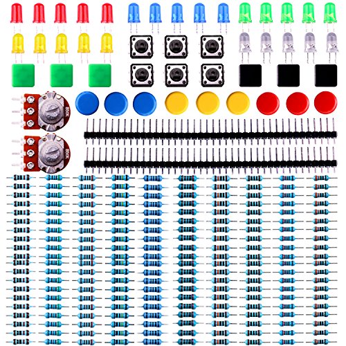 ELEGOO Elektronik Komponente Pack mit Widerstand, LED, Druckschalter, Potentiometer von ELEGOO