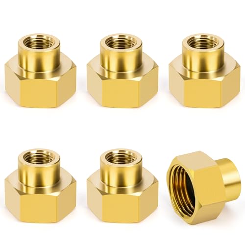 6 Stk Reduzierung Messing Rohrverschraubung, Doppelnippel Muffe 1/2" x 1/4" IG/IG Innengewinde Verbindungsstück Adapter, Doppelmuffe Anschlussnippel für Rohranschluss 6 Stk Reduzierung Messing Rohrverschraubung, Doppelnippel Muffe 1/2" x 1/4" IG/IG Innengewinde Verbindungsstück Adapter, Doppelmuffe Anschlussnippel für Rohranschluss von Elegrip