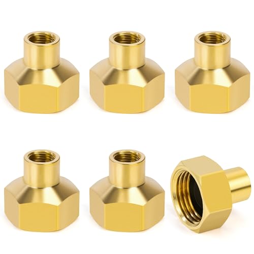 6 Stk Reduzierung Messing Rohrverschraubung, Doppelnippel Muffe 1/2" x 1/8" IG/IG Innengewinde Verbindungsstück Adapter, Doppelmuffe Anschlussnippel für Rohranschluss 6 Stk Reduzierung Messing Rohrverschraubung, Doppelnippel Muffe 1/2" x 1/8" IG/IG Innengewinde Verbindungsstück Adapter, Doppelmuffe Anschlussnippel für Rohranschluss von Elegrip