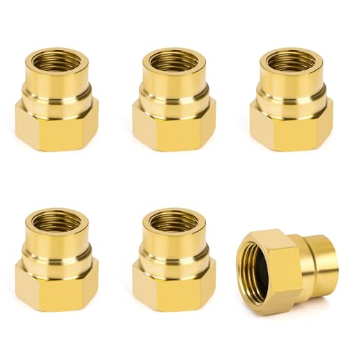 6 Stk Reduzierung Messing Rohrverschraubung, Doppelnippel Muffe 3/8" x 1/4" IG/IG Innengewinde Verbindungsstück Adapter, Doppelmuffe Anschlussnippel für Rohranschluss 6 Stk Reduzierung Messing Rohrverschraubung, Doppelnippel Muffe 3/8" x 1/4" IG/IG Innengewinde Verbindungsstück Adapter, Doppelmuffe Anschlussnippel für Rohranschluss von Elegrip