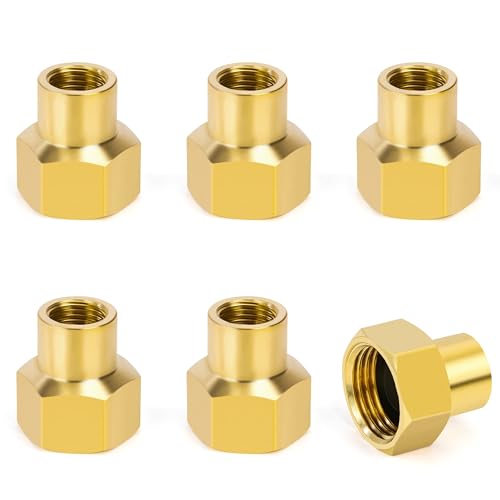 6 Stk Reduzierung Messing Rohrverschraubung, Doppelnippel Muffe 3/8" x 1/8" IG/IG Innengewinde Verbindungsstück Adapter, Doppelmuffe Anschlussnippel für Rohranschluss 6 Stk Reduzierung Messing Rohrverschraubung, Doppelnippel Muffe 3/8" x 1/8" IG/IG Innengewinde Verbindungsstück Adapter, Doppelmuffe Anschlussnippel für Rohranschluss von Elegrip