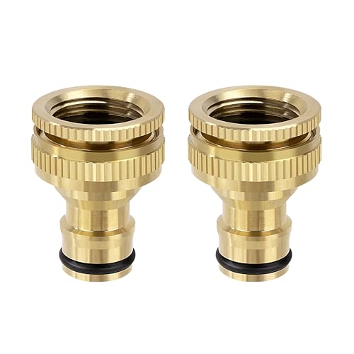 Gartenschlauch Schnellverbinder 1/2" & 3/4" 2-in-1 Messing Schnellschlauch Endverbinder, Gartenschlauch Düse Connect Kit für Küche Garten Outdoor Schlauch Rohr Werkzeug (2 Stück) von Elegrip