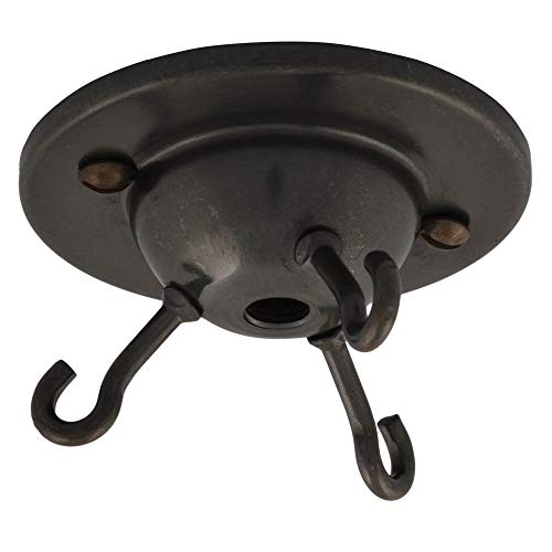ElekTek Deckenrosette mit 3 Haken Deckenhängeleuchten, Hängeleuchten und Deckenbaldachins und Kronleuchter - Traditionelle Metallausführungen Bronze von ElekTek