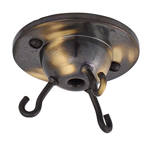 ElekTek Deckenrosette mit 3 Haken Deckenhängeleuchten, Hängeleuchten und Deckenbaldachins und Kronleuchter - Traditionelle Metallausführungen Messing Antik Gebürstet ElekTek Deckenrosette mit 3 Haken Deckenhängeleuchten, Hängeleuchten und Deckenbaldachins und Kronleuchter - Traditionelle Metallausführungen Messing Antik Gebürstet von ElekTek