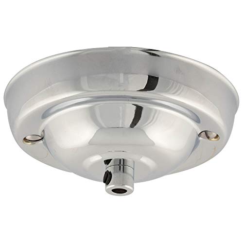 ElekTek Deckenrosette mit Zugentlastung Durchmesser 108 mm Metallausführungen Pulverlackierung für Deckenhängeleuchten Chrom von ElekTek