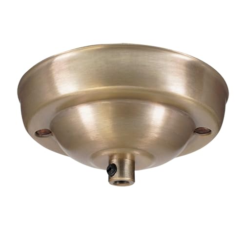 ElekTek Deckenrosette mit Zugentlastung Durchmesser 108 mm Metallausführungen Pulverlackierung für Deckenhängeleuchten Messing Antik von ElekTek