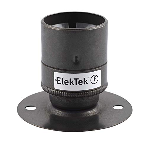 ElekTek ES E27 Edisongewinde Fester Sockel Lampenfassung mit Glattmantel Ideal zur Aufbaumontage von Vintage-Filament-Lampen Bronze von ElekTek