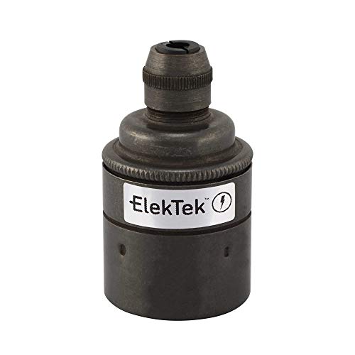 ElekTek ES E27 Edisongewinde Hängelampenfassung mit Zugentlastung mit Glattmantel Ideal für Vintage-Filament-Lampen Bronze von ElekTek