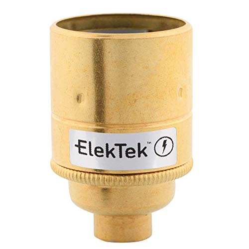 ElekTek ES E27 Edisongewinde Lampenfassung aus Messing Glattmantel 10-mm-Einführung Ideal für Vintage-Filament-Lampen Messing von ElekTek