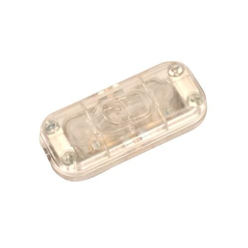 ElekTek Flacher Schnurschalter 2 Amp - 2- oder 3-adriges Kabel verwenden - Farbauswahl Transparent von ElekTek