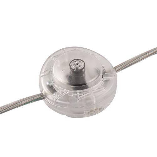 ElekTek Fußschalter Tretschalter Schnur-Druckschalter. 2 Amp. Größe Durchmesser 65 mm - 2- oder 3-adriges Kabel verwenden - Farben Transparent von ElekTek