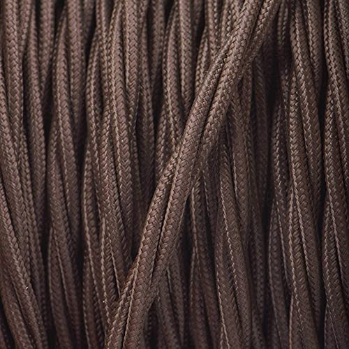 ElekTek verdrilltes umflochtenes Textilkabel, textilummanteltes Stromkabel, Passende Farben für Deckenrosette, Deckenbaldachin, Lampenkette und Lampenfassungen - Packung mit 2 m Länge Braun von ElekTek