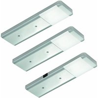 Elektra - led Unterbauleuchte Küche, Küchenleuchte Fjona 3x2,5 w, neutralweiss - Edelstahloptik von Elektra