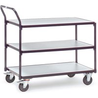 fetra® ESD-Tischwagen, TK 300 kg, 3 Ladeflächen à 600 x 1.000 mm von fetra®