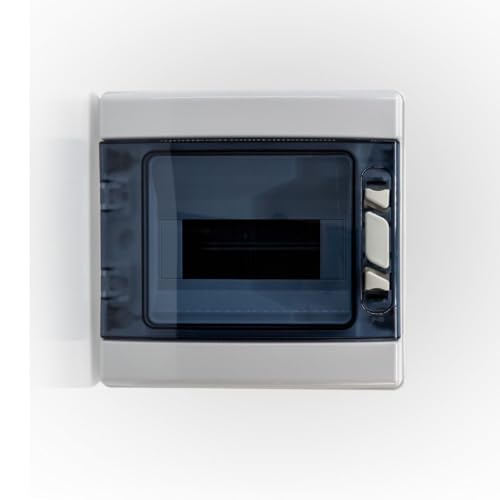 Elektro Butler Sicherungskasten-Aufputz IP65 - Wasserdicht und Staubdicht – Verteilerkasten Aufputz - Inklusive Zubehör - Robuster Verteilerkasten (1-reihig 8 Module) von Elektro Butler