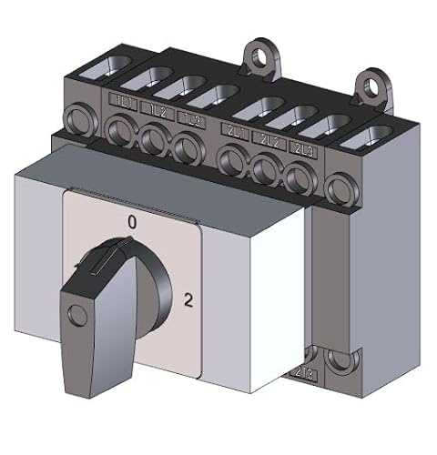 Sälzer Notstrom-Umschalter 4-polig Netz-0-Not Umschalter Notstrom - Schnappmontage für Hutschiene (Umschalter 40A) von Elektro Butler