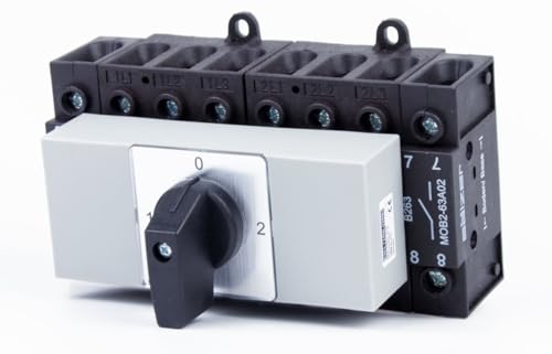 Sälzer Notstrom-Umschalter 4-polig Netz-0-Not Umschalter Notstrom - Schnappmontage für Hutschiene (Umschalter 63A) von Elektro Butler
