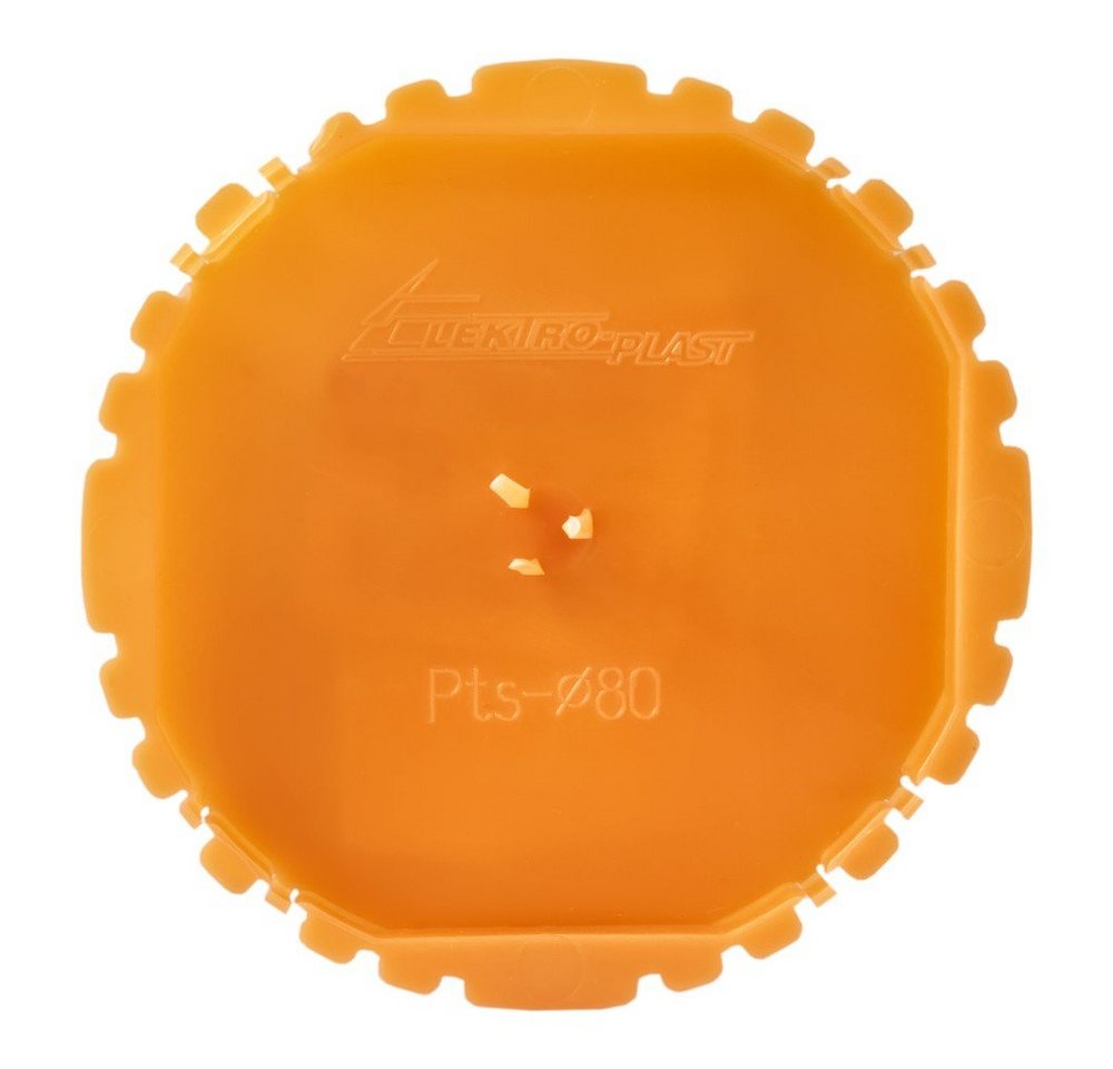 Kabelbox Putzdeckel Signaldeckel Ø80mm orange für Schalterdosen 50 Stück Dosenabdeckung von Elektro-Plast