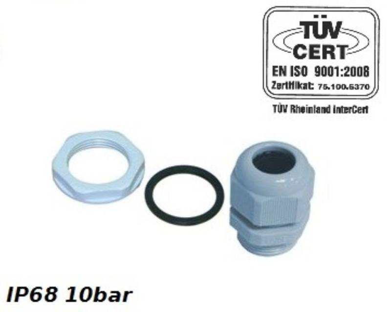 Elektro-Plast Kabelverbinder-Sortiment PG11 Kabelverschraubung 5-11mm IP68 10bar Grau PROFI, 1-tlg. von Elektro-Plast