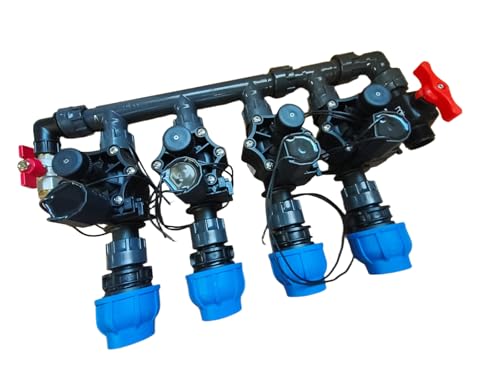 Rain Verteiler 2-fach 3-fach 4-fach 5-fach 6-fach Ventilverteiler 1" SET mit Magnetventil RN155 Plus IG Kupplungen DN25 DN32 Druckluftanschluss und Ventil (DN25, Verteiler 4-fach) von Elektro Softmarkt