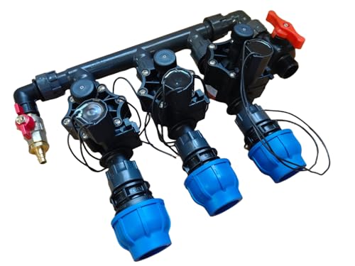 Rain Verteiler 2-fach 3-fach 4-fach 5-fach 6-fach Ventilverteiler 1" SET mit Magnetventil RN155 Plus IG Kupplungen DN25 DN32 Druckluftanschluss und Ventil (DN32, Verteiler 3-fach) von Elektro Softmarkt