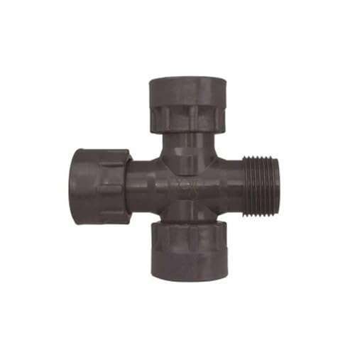 Rain Verteiler 2-fach 3-fach 4-fach Ventilbox Verschraubung Nippel Verbinder T-Stück Winkel Kappe Kugelventil Kupplung 1" AG IG Zubehör (X-vierfach Stück 1" IG x IG x IG x AG) von Elektro Softmarkt