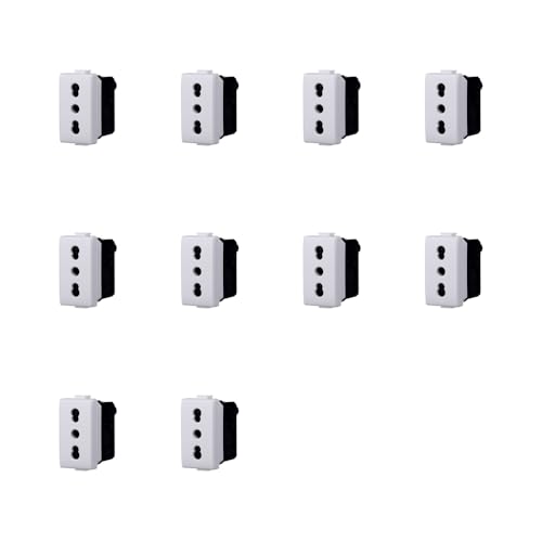 Elektronova Bticino Matix 2P+T 10/16A Bypass-Steckdose, weiß, 10 Stück Elektronova Bticino Matix 2P+T 10/16A Bypass-Steckdose, weiß, 10 Stück von ElektroNova