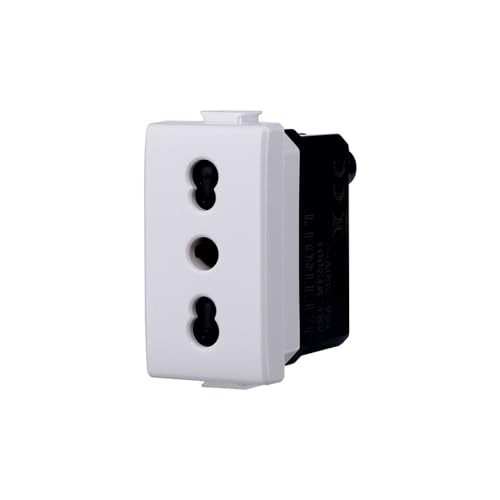 Elektronova Bypass-Steckdose, kompatibel mit Bticino Matix 2P+T 10/16A Farbe Weiß - Packung mit 1 Stück Elektronova Bypass-Steckdose, kompatibel mit Bticino Matix 2P+T 10/16A Farbe Weiß - Packung mit 1 Stück von ElektroNova