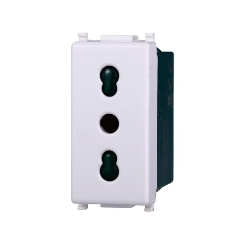 Elektronova Bypass-Steckdose 2P+T 10/16 A 250 V weiß kompatibel mit Vimar Plana 2001 von ElektroNova