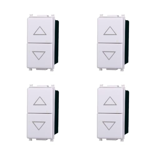 Elektronova Doppelschalter 1P + 1P NO weiß kompatibel Vimar Plana Kit 4 Stück 1202 von ElektroNova
