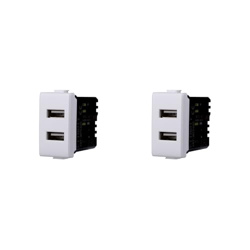 Elektronova Dual USB Type-A Ladebuchse kompatibel Bticino Matix 5VDC 2.1A Farbe Weiß - Packung mit 2 Stück Elektronova Dual USB Type-A Ladebuchse kompatibel Bticino Matix 5VDC 2.1A Farbe Weiß - Packung mit 2 Stück von ElektroNova
