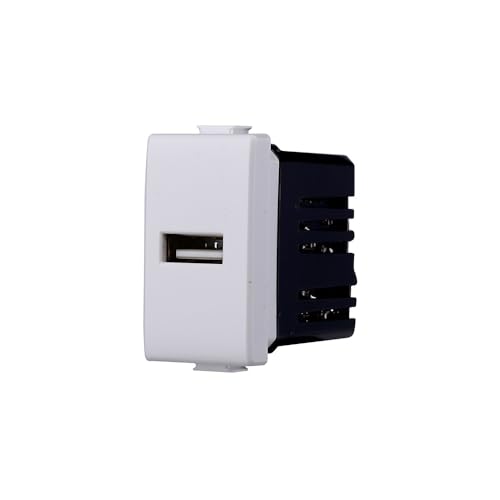 Elektronova Ladebuchse USB Type-A kompatibel Bticino Matix 5VDC 2.1A Farbe Weiß - Packung mit 1 Stück von ElektroNova