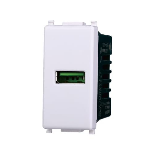 Elektronova Steckdose USB Type-A 5V 2.1A Ladegerät weiß kompatibel Vimar Plana Ladegerät 2401 von ElektroNova