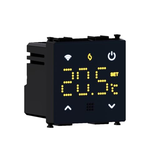 Elektronova TUYA WLAN-Thermostat, programmierbares Modul, 2P, 240 V, Display mit Hintergrundbeleuchtung, schwarz, kompatibel mit Halterungen Bticino Living Elektronova TUYA WLAN-Thermostat, programmierbares Modul, 2P, 240 V, Display mit Hintergrundbeleuchtung, schwarz, kompatibel mit Halterungen Bticino Living von ElektroNova