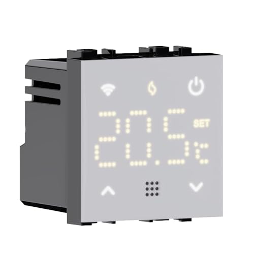 Elektronova TUYA WLAN-Thermostat, programmierbares Modul, 2P, 240 V, Touch-Display mit Hintergrundbeleuchtung, weiß, kompatibel mit Halterungen Bticino Living Elektronova TUYA WLAN-Thermostat, programmierbares Modul, 2P, 240 V, Touch-Display mit Hintergrundbeleuchtung, weiß, kompatibel mit Halterungen Bticino Living von ElektroNova