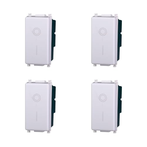 Elektronova Zweipoliger Schalter 2P 16A weiß kompatibel Vimar Plana Kit 4 Stück 0402 von ElektroNova