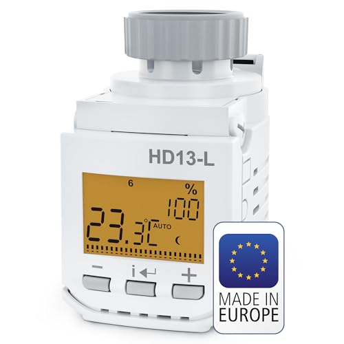 Elektrobock HD13-L Programmierbarer Heizkörperthermostat, 280 W, 230 V, Weiss, Kompakt von Elektrobock
