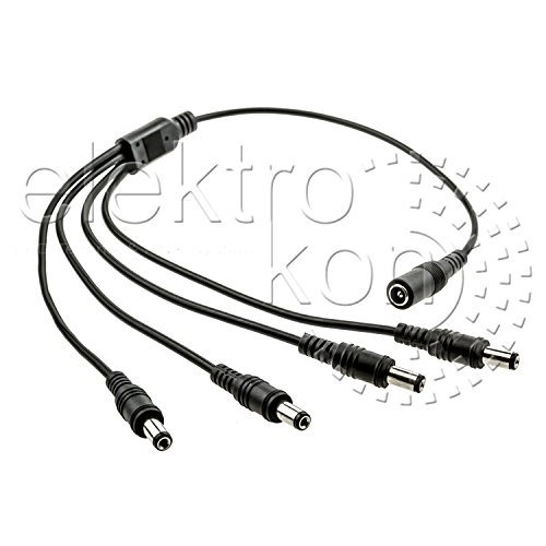 DC Y-Adapter LED 4-fach Verteiler: 1x DC-Buchse 5,5 x 2,1mm / 4x DC-Stecker 5,5 x 2,1mm DC Y-Adapter LED 4-fach Verteiler: 1x DC-Buchse 5,5 x 2,1mm / 4x DC-Stecker 5,5 x 2,1mm von Elektrokon