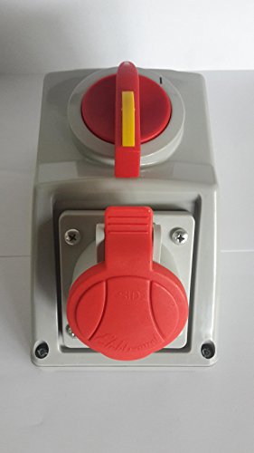 Rotary Isolator Schalter Steckdose 16 A 5 Pin 415 V 3 Phase 3P + N + E von Elektromet