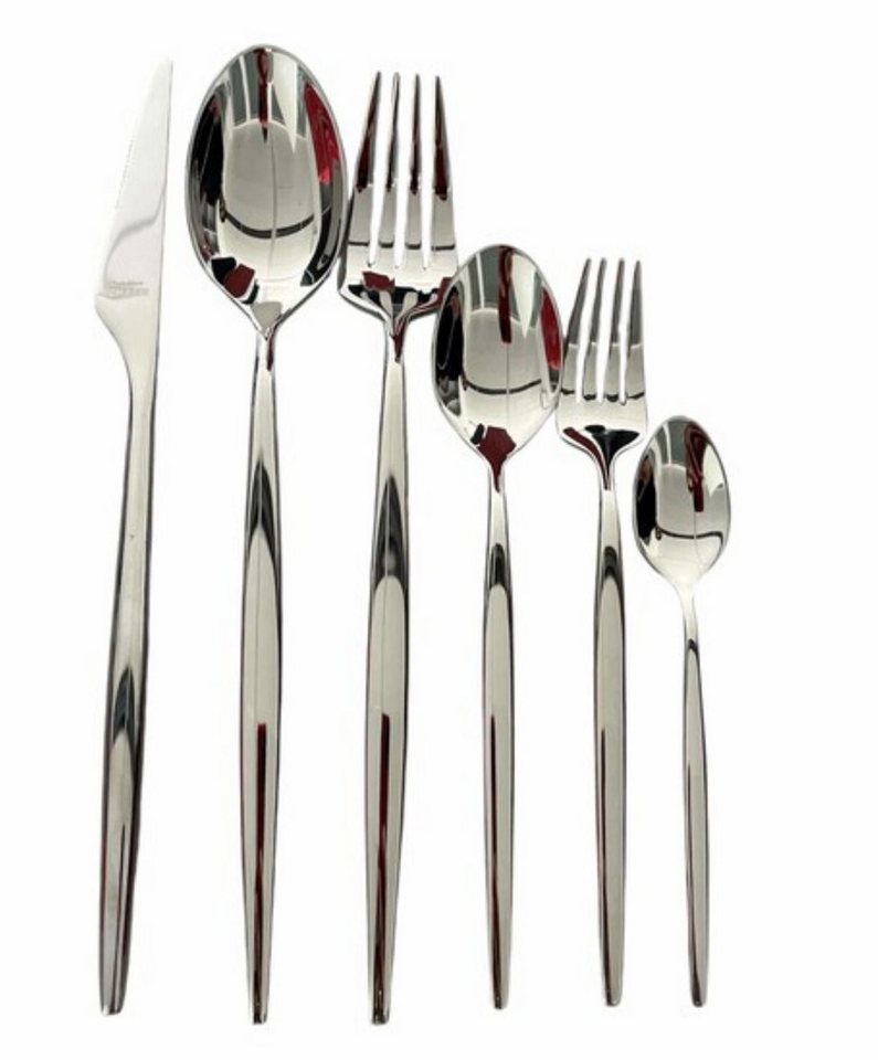 Schäfer Elektronik Besteck-Set 36-tlg. Besteck-Set aus 18/10 Edelstahl für 6 Personen – Silber (36-tlg), 6 Personen von Schäfer Elektronik