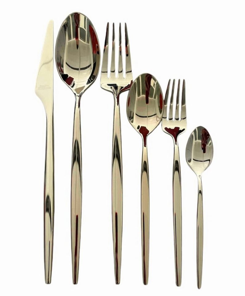 Schäfer Elektronik Besteck-Set Besteck-Set in Champagnergold (36-tlg), 6 Personen, 18/10-Edelstahl, 18/10-Edelstahl, 36-Teilig von Schäfer Elektronik