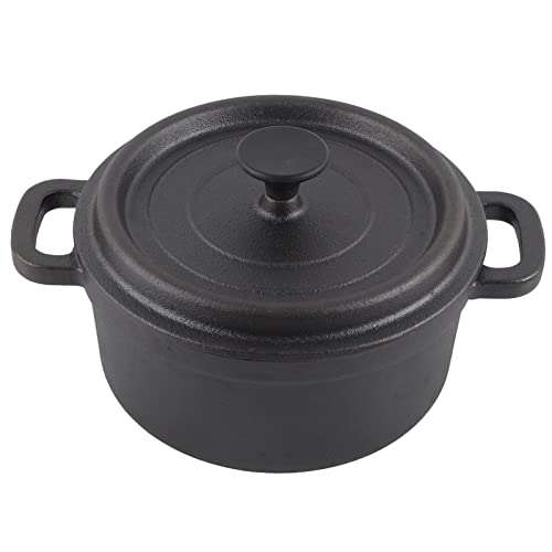 Dutch Oven Doppelter traditioneller Stil, verdickter, ergonomischer Griff, Isolierung, Gusseisen-Kochtopf mit Deckel für verschiedene Kochbedürfnisse (Diameter 20CM) von Elelif