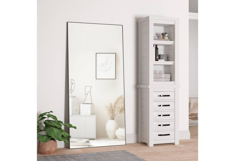 Elemango Ganzkörperspiegel 165x60cm, stehender Spiegel, großer Boden-Spiegel, mit Alu-Rahmen, Ganzkörperspiegel mit Rahmen,Wandmontage und dünner Rahmen von Elemango