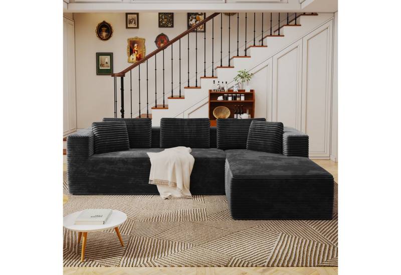 Elemango Sofa 271cm L Geformte Sofa, Ecksofa mit Schlaffunktion, 4-Sitz Ecksofa, Keine Installation erforderlich, ergonomisches Design Elemango Sofa 271cm L Geformte Sofa, Ecksofa mit Schlaffunktion, 4-Sitz Ecksofa, Keine Installation erforderlich, ergonomisches Design von Elemango