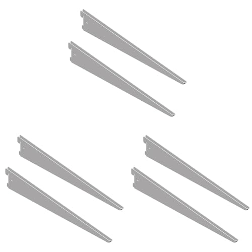 DIY Element System U-TRÄGER - Sicherheitsträger verbaubar mit zweireihiger Wandschiene - 370 mm, Stahl, Weiß, 2 Stk. (Packung mit 3) von Element System