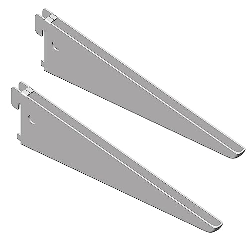 Element System 18133-00031 Classic Regalsystem U-TRÄGER - Sicherheitsträger verbaubar mit zweireihiger Wandschiene, Stahl, Weiß, 220 mm, 2 Stück von Element System