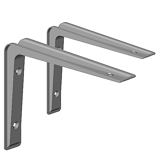 Element System 18133-00133 Wandkonsole Alido – leichte funktionelle Metall-Konsole für diverse Anwendungen, ideal für Wandregale, Weißaluminium, 80 x 120 mm, 2 Stück von Element System