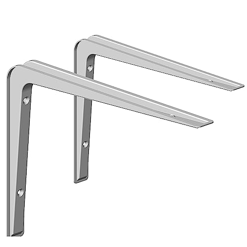 Element System Wandkonsole Alido – leichte funktionelle Metall-Konsole für diverse Anwendungen, ideal für Wandregale – 190 x 270 mm, Weiß, 2 Stück von Element System